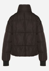 Born2be - Czarna Pikowana Kurtka Puffer o Prostym Kroju ze Ściągaczami przy Rękawach Suzzana. Okazja: na spacer, na co dzień. Kolor: czarny. Materiał: poliester, jeans. Styl: casual, elegancki #3