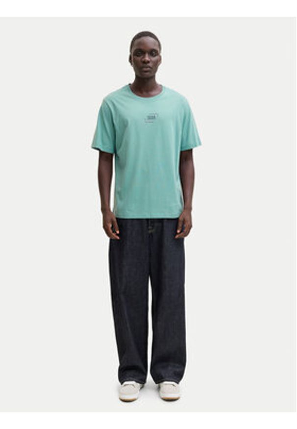 Jack & Jones T-Shirt Corp Graphic 12268415 Turkusowy Regular Fit. Kolor: turkusowy. Materiał: bawełna