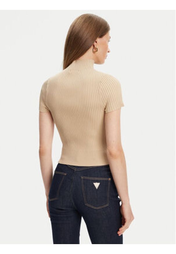 Guess Sweter W5YR04 Z0040 Beżowy Regular Fit. Kolor: beżowy. Materiał: syntetyk