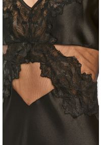 Calvin Klein Underwear - Koszula nocna. Kolor: czarny. Materiał: tkanina, poliester, koronka. Wzór: gładki #2