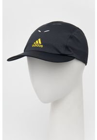 adidas Performance czapka z daszkiem kolor czarny z nadrukiem. Kolor: czarny. Materiał: tkanina, skóra, materiał. Wzór: nadruk #1