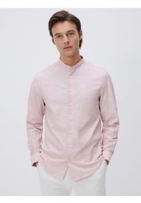 Reserved - Bawełniana koszula slim fit - brudny róż. Kolor: różowy. Materiał: bawełna #1