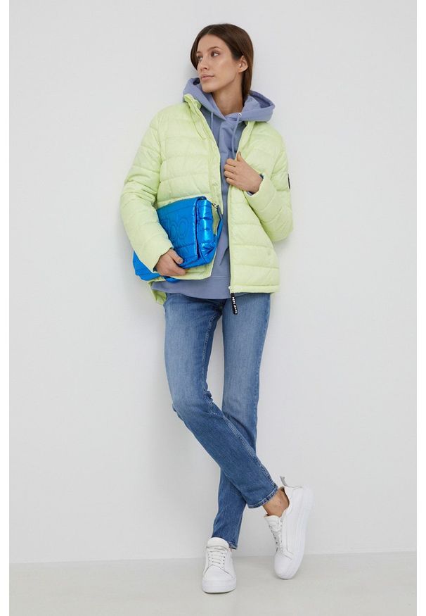 Pepe Jeans kurtka Fany damska kolor zielony przejściowa. Okazja: na co dzień. Kolor: zielony. Długość: długie. Styl: casual