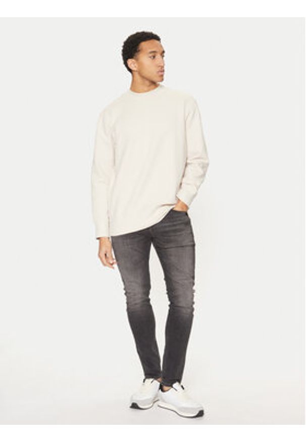 Calvin Klein Jeans Bluza Interlock J30J326754 Beżowy Regular Fit. Kolor: beżowy. Materiał: bawełna