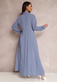 Renee - Niebieska Sukienka Hillcrest. Kolor: niebieski. Długość rękawa: długi rękaw. Typ sukienki: koszulowe. Długość: maxi