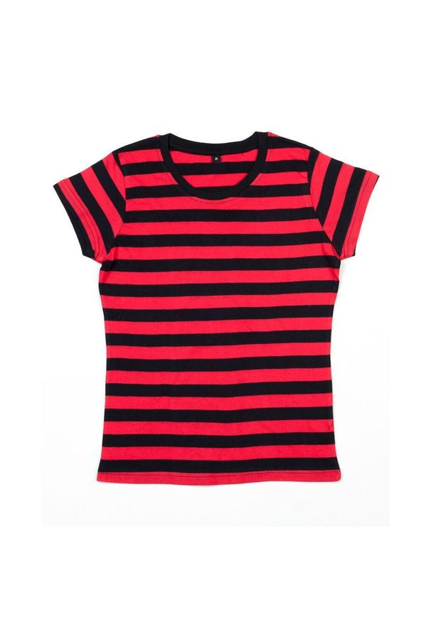 MANTIS - T-shirt Damski W Paski. Kolor: czerwony, czarny, wielokolorowy. Wzór: paski. Sport: turystyka piesza