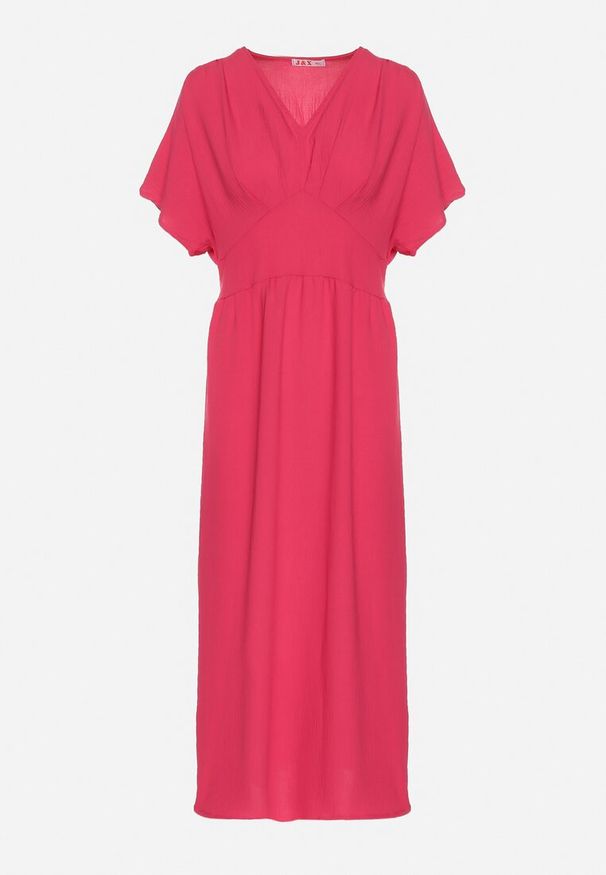 Born2be - Fuksjowa Sukienka z Bawełną i Górą w Stylu Nietoperza Filenia. Okazja: na co dzień. Kolor: różowy. Materiał: bawełna. Styl: casual