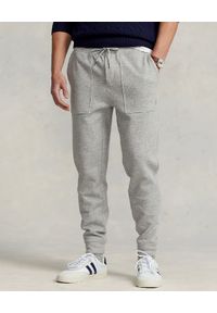 Ralph Lauren - RALPH LAUREN - Szare spodnie dresowe Jogger z logo. Kolor: szary. Materiał: dresówka. Wzór: haft