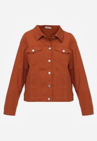 Born2be - Brązowa Bawełniana Kurtka Jeansowa Perimea. Kolor: brązowy. Materiał: bawełna, jeans #6