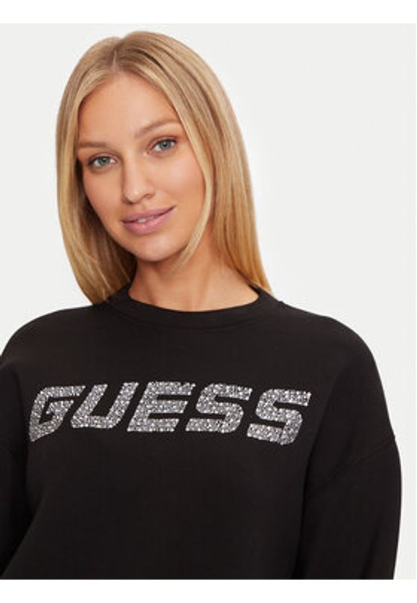 Guess Bluza V4BQ15 K7UW2 Czarny Regular Fit. Kolor: czarny. Materiał: wiskoza