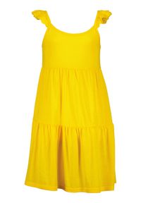 Blue Seven Sukienka letnia 528112 X Żółty Regular Fit. Kolor: żółty. Materiał: bawełna, syntetyk. Sezon: lato