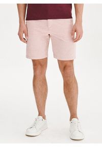 Pako Lorente - PAKO LORENTE - Różowe szorty męskie z lnem. Okazja: na co dzień. Kolor: szary, różowy. Materiał: len. Sezon: lato. Styl: casual
