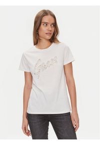 Guess T-Shirt W4RI25 K9RM1 Biały Regular Fit. Kolor: biały. Materiał: bawełna