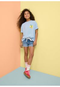 bonprix - T-shirt oversize z czystej bawełny organicznej. Okazja: na co dzień. Kolor: niebieski. Materiał: bawełna. Długość rękawa: krótki rękaw. Długość: krótkie. Wzór: nadruk. Styl: casual #3