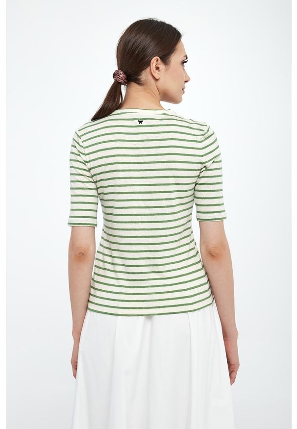 Weekend Max Mara - T-shirt damski lniany Opzione WEEKEND MAX MARA. Materiał: len