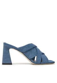 Klapki Pollini. Kolor: niebieski. Materiał: denim, jeans