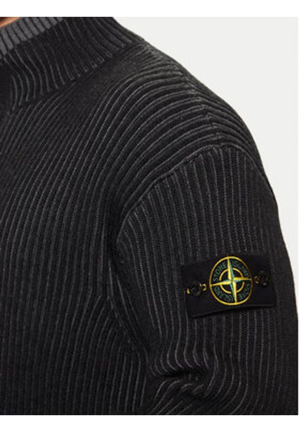 Stone Island Sweter 8115516C1 Szary Regular Fit. Kolor: szary. Materiał: wełna