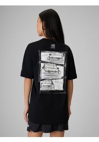 4f - 4F T-shirt loose z nadrukiem uniseks 4F x Drift Masters - czarny XS. Okazja: na co dzień. Kolor: czarny. Materiał: bawełna, dzianina. Wzór: nadruk. Styl: street, casual, sportowy, klasyczny #1