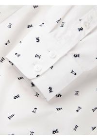 Ombre Clothing - Męska koszula bawełniana we wzory SLIM FIT - biała V2 - Rozmiar: S. Kolor: biały. Materiał: bawełna. Styl: klasyczny #9