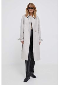 Calvin Klein płaszcz damski kolor szary przejściowy. Okazja: na co dzień. Kolor: szary. Materiał: materiał. Długość rękawa: raglanowy rękaw. Styl: casual #6