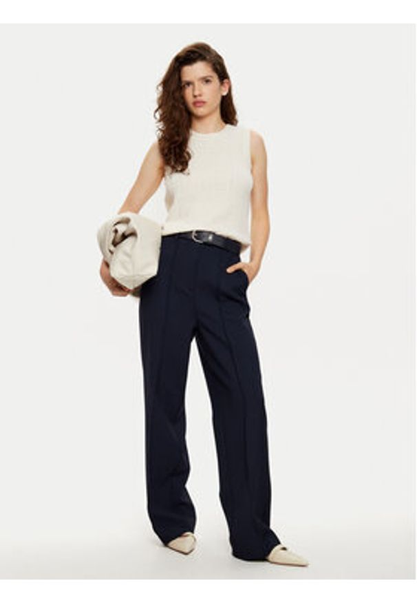TOMMY HILFIGER - Tommy Hilfiger Kamizelka WW0WW43956 Écru Regular Fit. Materiał: wełna