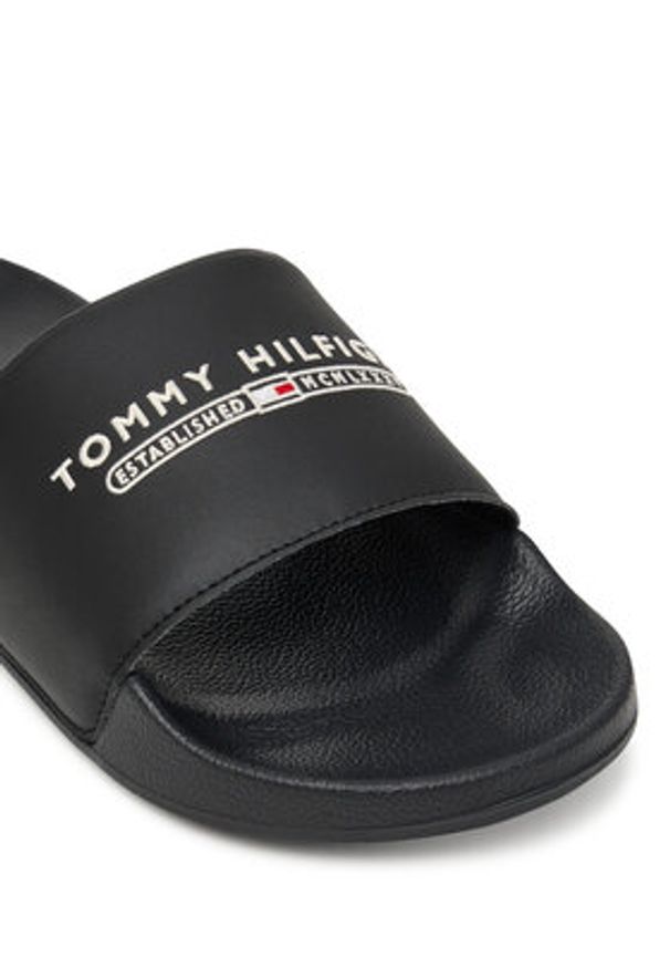 TOMMY HILFIGER - Tommy Hilfiger Klapki Raised Pool Slide FM0FM05761 Czarny. Kolor: czarny. Materiał: skóra