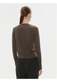 Calvin Klein Kardigan K20K205778 Brązowy Slim Fit. Kolor: brązowy. Materiał: wełna #4