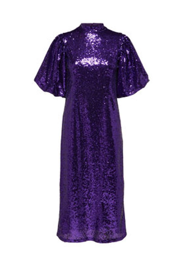 Selected Femme Sukienka koktajlowa Sola 16086217 Fioletowy Regular Fit. Kolor: fioletowy. Materiał: syntetyk. Styl: wizytowy