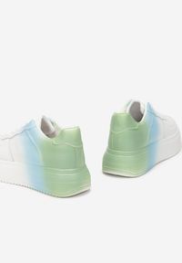 Renee - Biało-Zielone Sneakersy Omphasia. Wysokość cholewki: przed kostkę. Kolor: biały. Szerokość cholewki: normalna. Wzór: aplikacja #2
