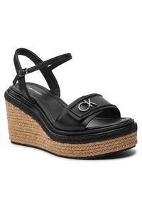 Calvin Klein Espadryle Wedge Sandal 50 Relock Lth HW0HW01963 Czarny. Kolor: czarny #2