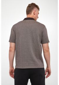 Emporio Armani - Polo męskie w jodełkę EMPORIO ARMANI. Typ kołnierza: polo. Wzór: jodełka #2