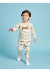 Sinsay - Zestaw bawełnianych koszulek z długim rękawem 2 pack - kremowy. Kolor: kremowy. Materiał: bawełna. Długość rękawa: długi rękaw. Długość: długie #1