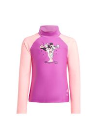 Adidas - Rashguard adidas x Disney Minnie and Daisy. Kolor: fioletowy, różowy, wielokolorowy. Materiał: materiał. Wzór: motyw z bajki