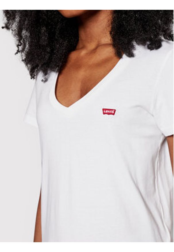 Levi's® T-Shirt Perfect V-Neck Tee 85341-0002 Biały Regular Fit. Kolor: biały. Materiał: bawełna