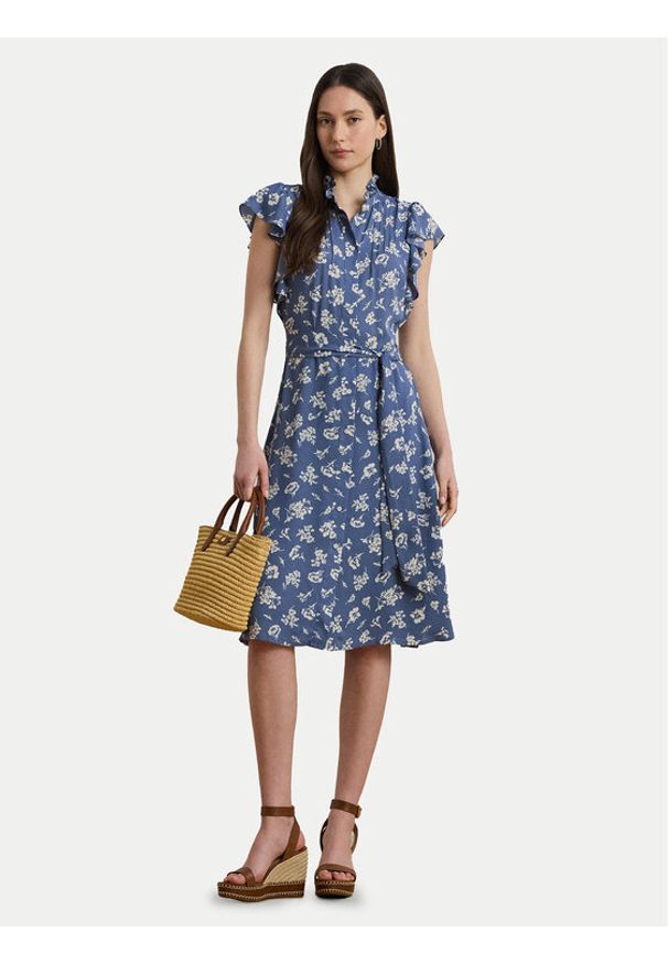 Lauren Ralph Lauren - LAUREN RALPH LAUREN Sukienka koszulowa 200970726001 Niebieski Regular Fit. Kolor: niebieski. Materiał: syntetyk. Typ sukienki: koszulowe