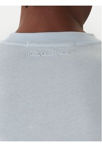 Karl Lagerfeld - KARL LAGERFELD T-Shirt 755710 561224 Błękitny Regular Fit. Typ kołnierza: dekolt w karo. Kolor: niebieski. Materiał: bawełna #4