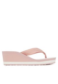 TOMMY HILFIGER - Tommy Hilfiger Japonki Th Stripes Wedge Beach Sandal FW0FW08521 Różowy. Kolor: różowy. Materiał: materiał #4