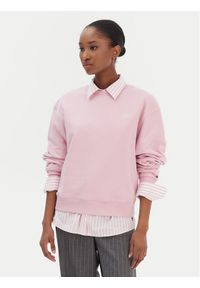 TOMMY HILFIGER - Tommy Hilfiger Bluza Script WW0WW49418 Różowy Regular Fit. Kolor: różowy. Materiał: bawełna #1