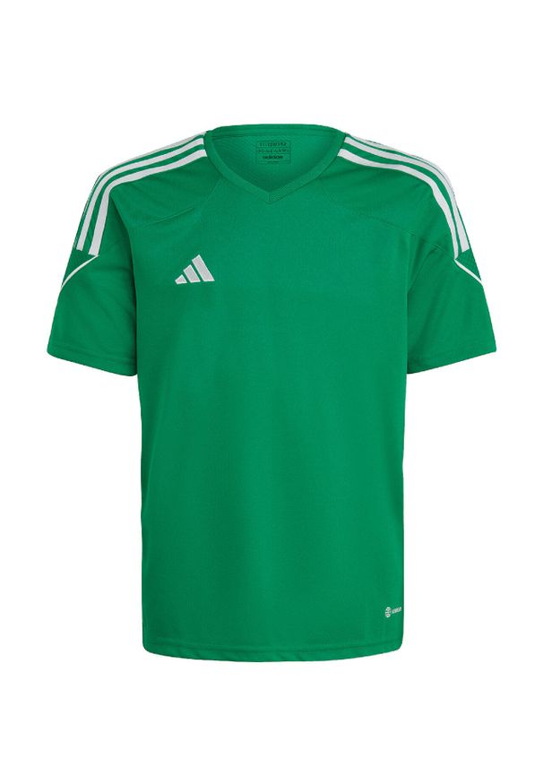 Adidas - Koszulka sportowa dla dzieci adidas Tiro 23 League Jersey. Kolor: zielony. Materiał: jersey
