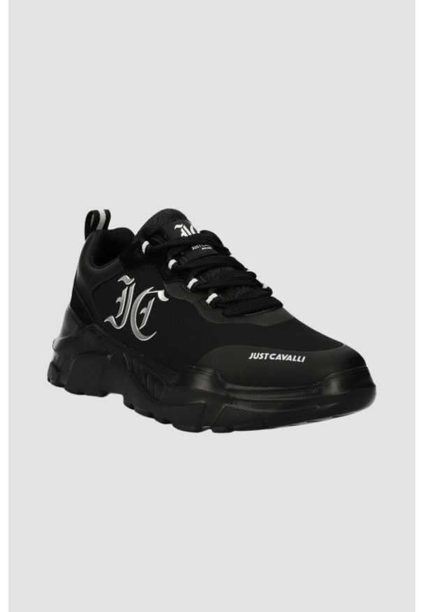 Just Cavalli - JUST CAVALLI Czarne sneakersy Fondo Casper. Kolor: czarny