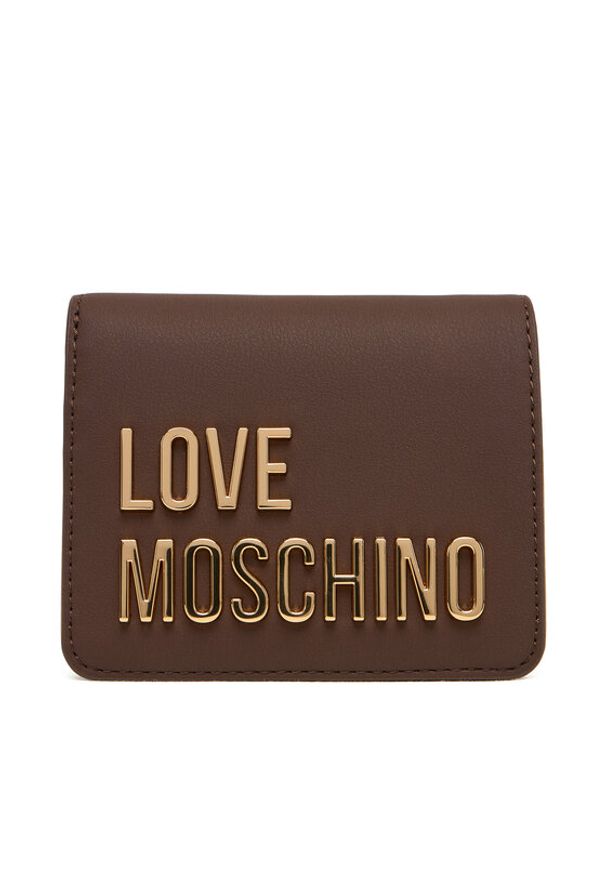 Love Moschino - LOVE MOSCHINO Mały Portfel Damski JC5612PP1NKD0301 Brązowy. Kolor: brązowy. Materiał: skóra