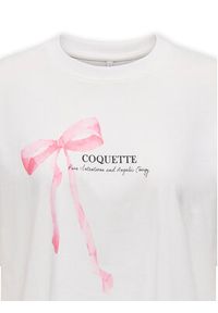 only - ONLY T-Shirt Vivvi 15346761 Biały Regular Fit. Kolor: biały. Materiał: bawełna
