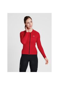 NewLine - Damska koszulka z długim rękawem z pełnym zamkiem błyskawicznym Newline Core. Kolor: czerwony, różowy, wielokolorowy. Materiał: poliester. Długość rękawa: długi rękaw. Długość: długie. Sport: kolarstwo, piłka nożna #1