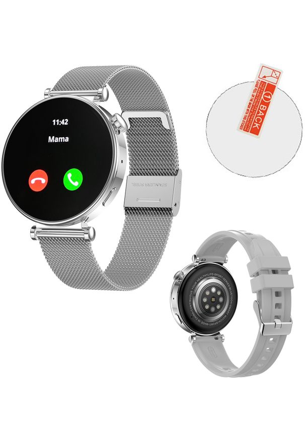 Hoco - Smartwatch zegarek damski HK-41 srebrny AMOLED. Rodzaj zegarka: smartwatch. Kolor: srebrny