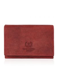 Portfel skórzany vintage PAOLO PERUZZI czerwony T-33-RD. Kolor: czerwony. Materiał: skóra #1
