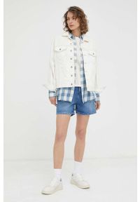 Wrangler koszula bawełniana damska kolor niebieski regular z kołnierzykiem klasycznym. Typ kołnierza: kołnierzyk klasyczny. Kolor: niebieski. Materiał: bawełna. Styl: klasyczny #3
