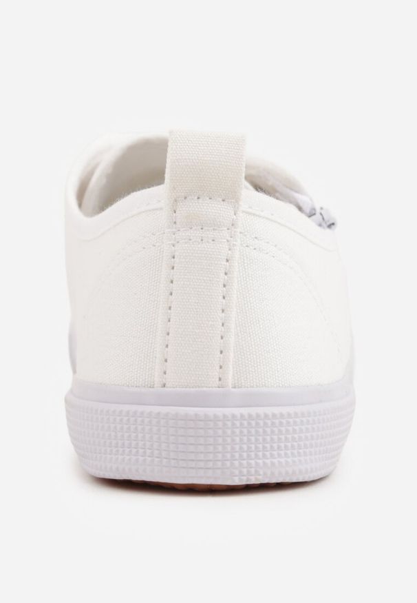 Born2be - Białe Tenisówki Poreinilla. Okazja: na co dzień. Wysokość cholewki: przed kostkę. Kolor: biały. Materiał: kauczuk, materiał. Szerokość cholewki: normalna. Wzór: aplikacja. Styl: casual