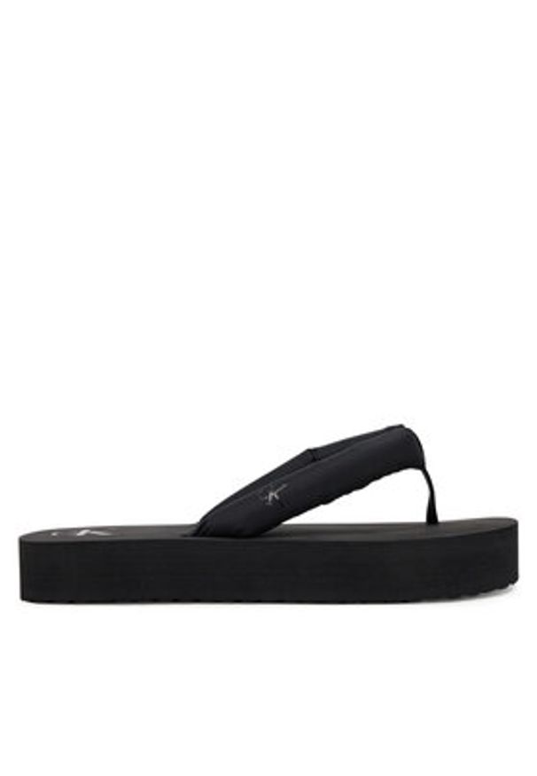 Calvin Klein Jeans Japonki Beach Sandal Flatform Ttxr Satin YW0YW01723 Czarny. Kolor: czarny. Materiał: materiał