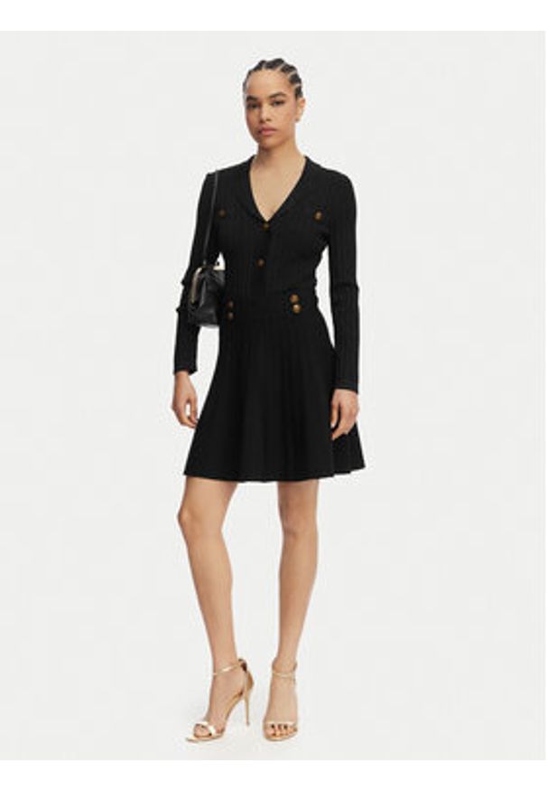 Guess Kardigan W5YR11 Z0130 Czarny Regular Fit. Kolor: czarny. Materiał: wiskoza