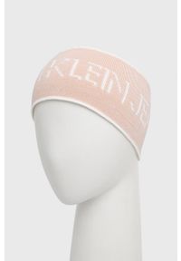 Calvin Klein Jeans - Opaska wełniana. Kolor: różowy. Materiał: wełna #2